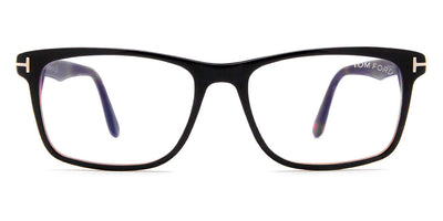 Tom Ford® FT5752-B FT5752-B 052 53 - 052 - Shiny Classic Dark Havana, t" Logo / Blue Block Lenses" Eyeglasses
