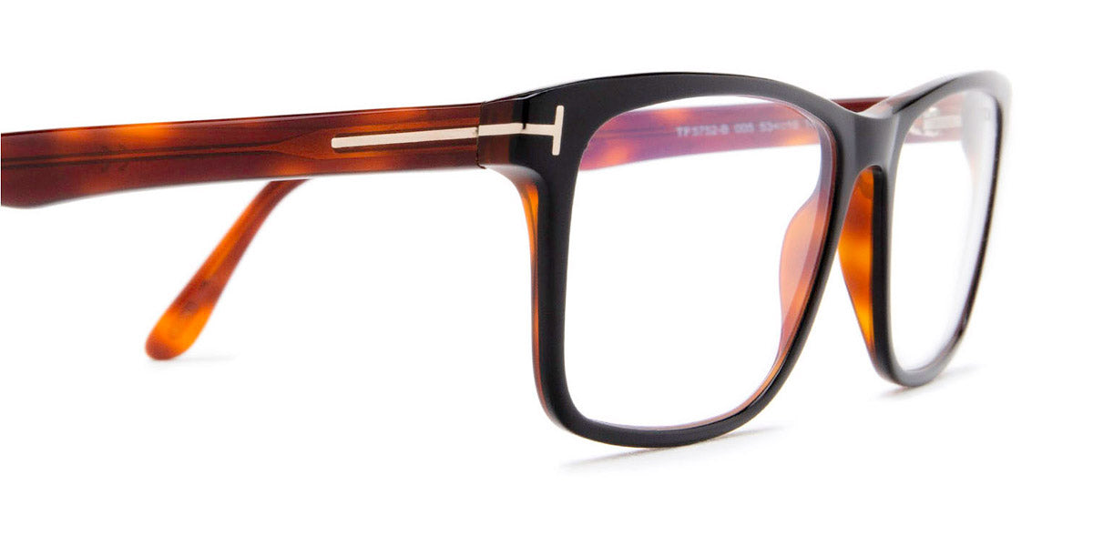 Tom Ford® FT5752-B FT5752-B 020 55 - 020 - Shiny Transparent Grey, t" Logo / Blue Block Lenses" Eyeglasses