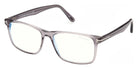 Tom Ford® FT5752-B FT5752-B 005 55 - 005 - Shiny Black Havana, Shiny Blonde Havana, t" Logo / Blue Block Lenses" Eyeglasses