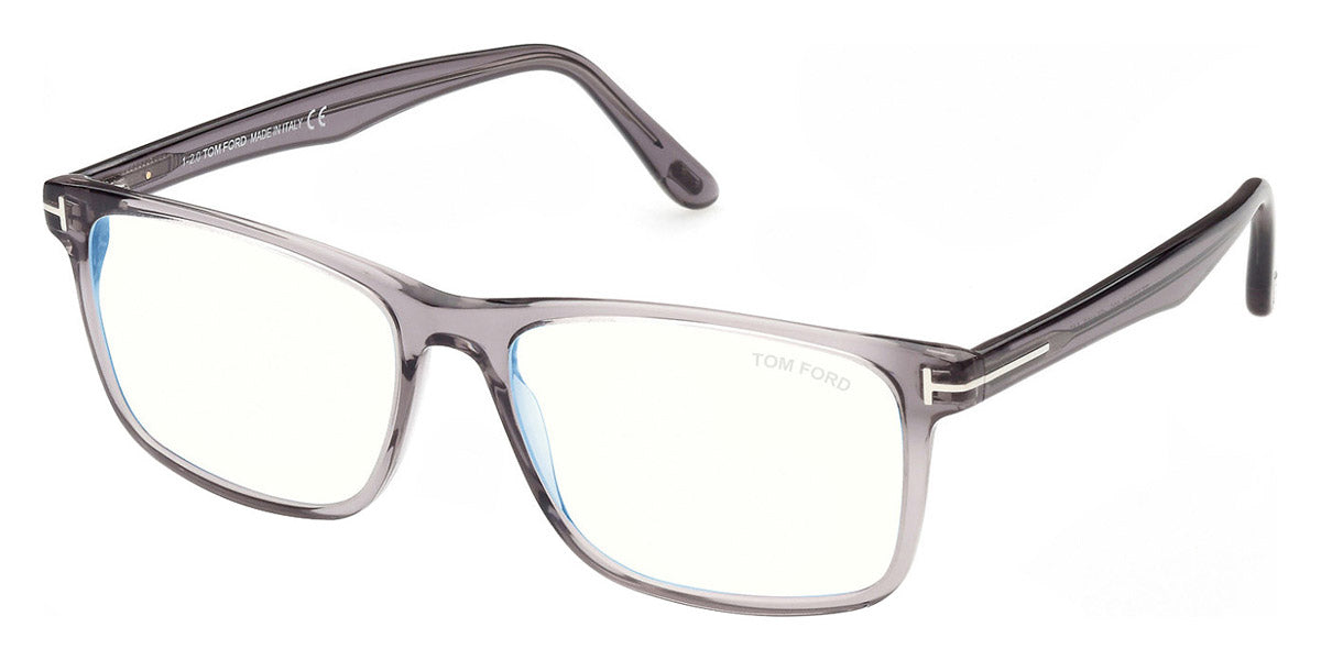 Tom Ford® FT5752-B FT5752-B 005 55 - 005 - Shiny Black Havana, Shiny Blonde Havana, t" Logo / Blue Block Lenses" Eyeglasses