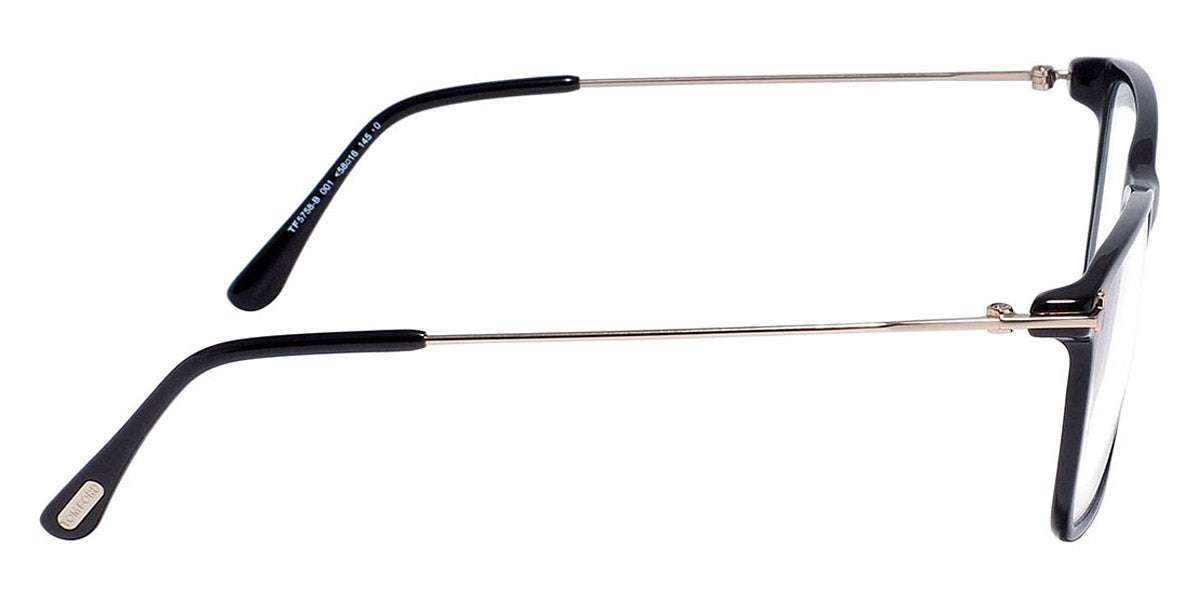Tom Ford® FT5758-B FT5758-B 055 56 - 055 - Shiny Dark Teal Havana, Dark Ruthenium, t" Logo / Blue Block Lenses" Eyeglasses