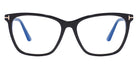 Tom Ford® FT5762-B FT5762-B 001 55 - 001 - Shiny Rose Champagne, t" Logo / Blue Block Lenses" Eyeglasses