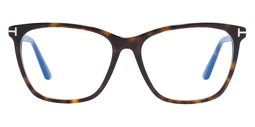 Tom Ford® FT5762-B FT5762-B 001 55 - 001 - Shiny Black, t" Logo / Blue Block Lenses" Eyeglasses
