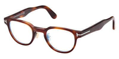 Tom Ford® FT5783-D-B FT5783-D-B 053 47 - 053 - Shiny Classical Havana, t" Logo / Blue Block Lenses" Eyeglasses