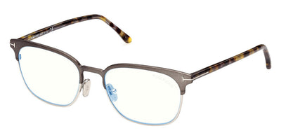 Tom Ford® FT5799-B FT5799-B 009 53 - 009 - Matte Dark Gunmetal, Grey Vintage Havana t" Logo/ Blue Block Lenses" Eyeglasses