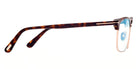 Tom Ford® FT5801-B FT5801-B 052 54 - 052 - Classic Dark Havana, Shiny Rose Gold, t" Logo/ Blue Block Lenses" Eyeglasses