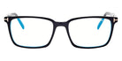 Tom Ford® FT5802-B FT5802-B 020 53 - 020 - Shiny Transp. Grey, Vintage Grey Havana, t" Logo / Blue Block Lenses" Eyeglasses