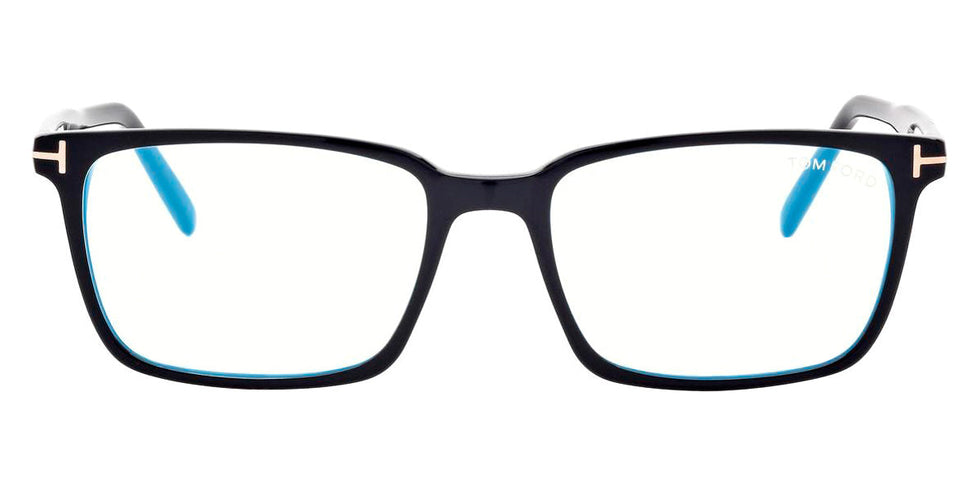 Tom Ford® FT5802-B FT5802-B 020 53 - 020 - Shiny Transp. Grey, Vintage Grey Havana, t" Logo / Blue Block Lenses" Eyeglasses