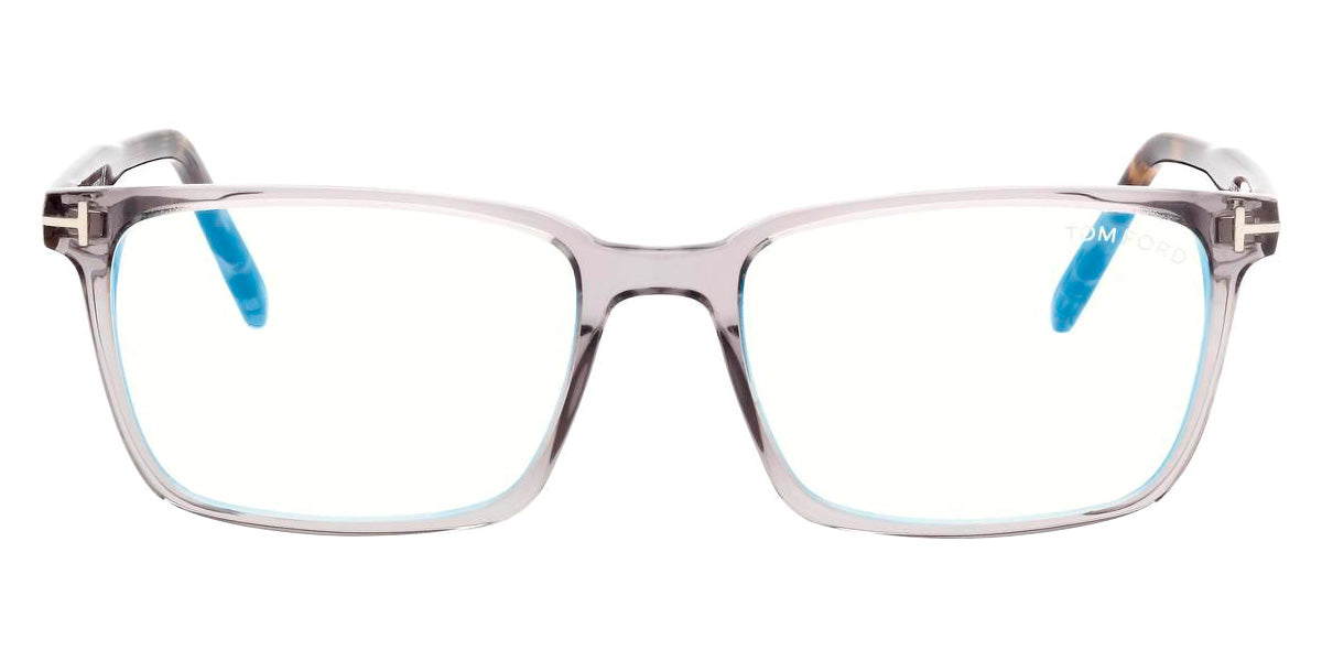 Tom Ford® FT5802-B FT5802-B 052 53 - 052 - Shiny Classic Dark Havana, t" Logo/ Blue Block Lenses" Eyeglasses