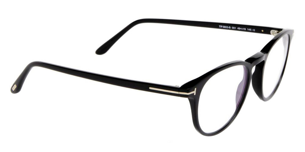 Tom Ford® FT5803-B FT5803-B 001 51 - 001 - Shiny Black, t" Logo / Blue Block Lenses" Eyeglasses
