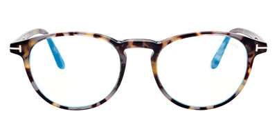 Tom Ford® FT5803-B FT5803-B 055 49 - 055 - Shiny Vintage Grey Havana, t" Logo/ Blue Block Lenses" Eyeglasses