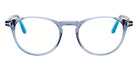 Tom Ford® FT5801-B FT5801-B 090 54 - 090 - Solid Navy Blue, Shine Palladoum, t" Logo/ Blue Block Lenses" Eyeglasses