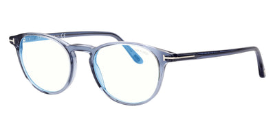 Tom Ford® FT5801-B FT5801-B 090 54 - 090 - Solid Navy Blue, Shine Palladoum, t" Logo/ Blue Block Lenses" Eyeglasses