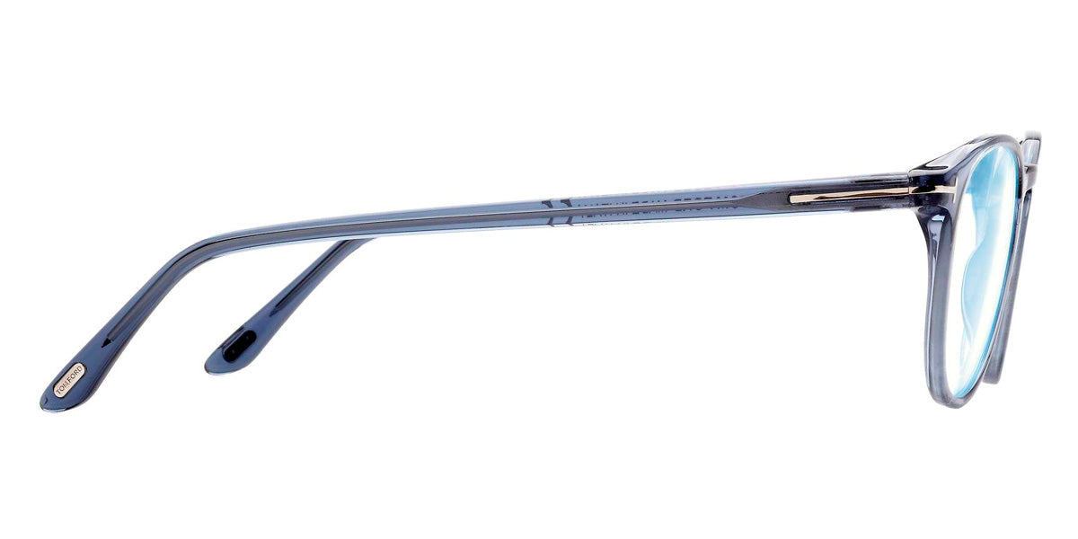 Tom Ford® FT5801-B FT5801-B 090 54 - 090 - Solid Navy Blue, Shine Palladoum, t" Logo/ Blue Block Lenses" Eyeglasses