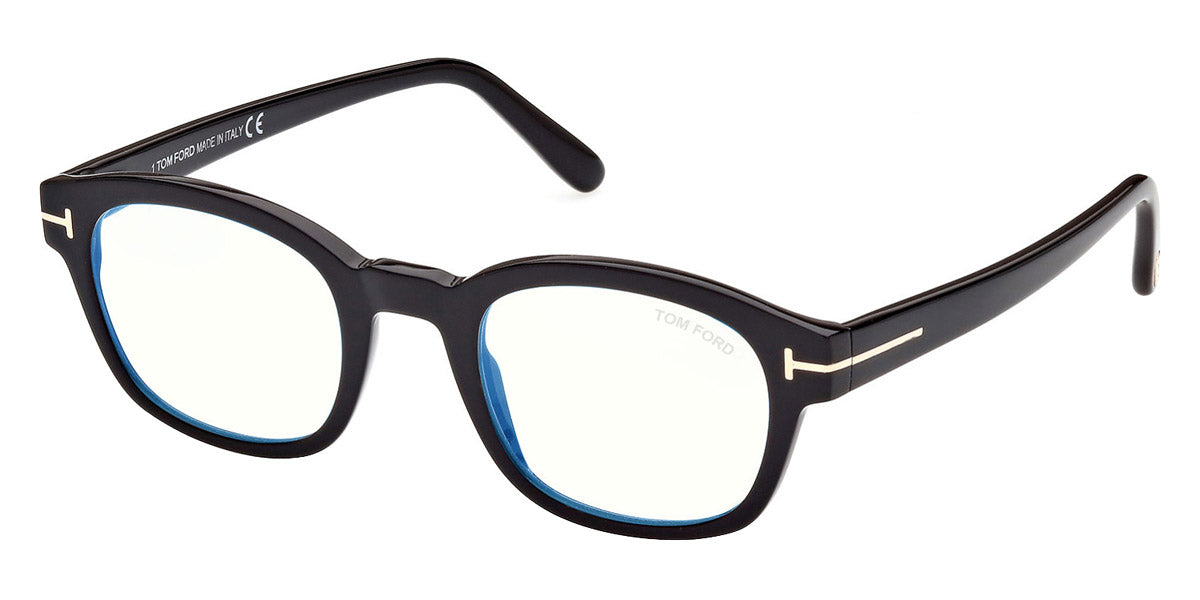 Tom Ford® FT5808-B FT5808-B 001 49 - Shiny Black/T Logo Eyeglasses