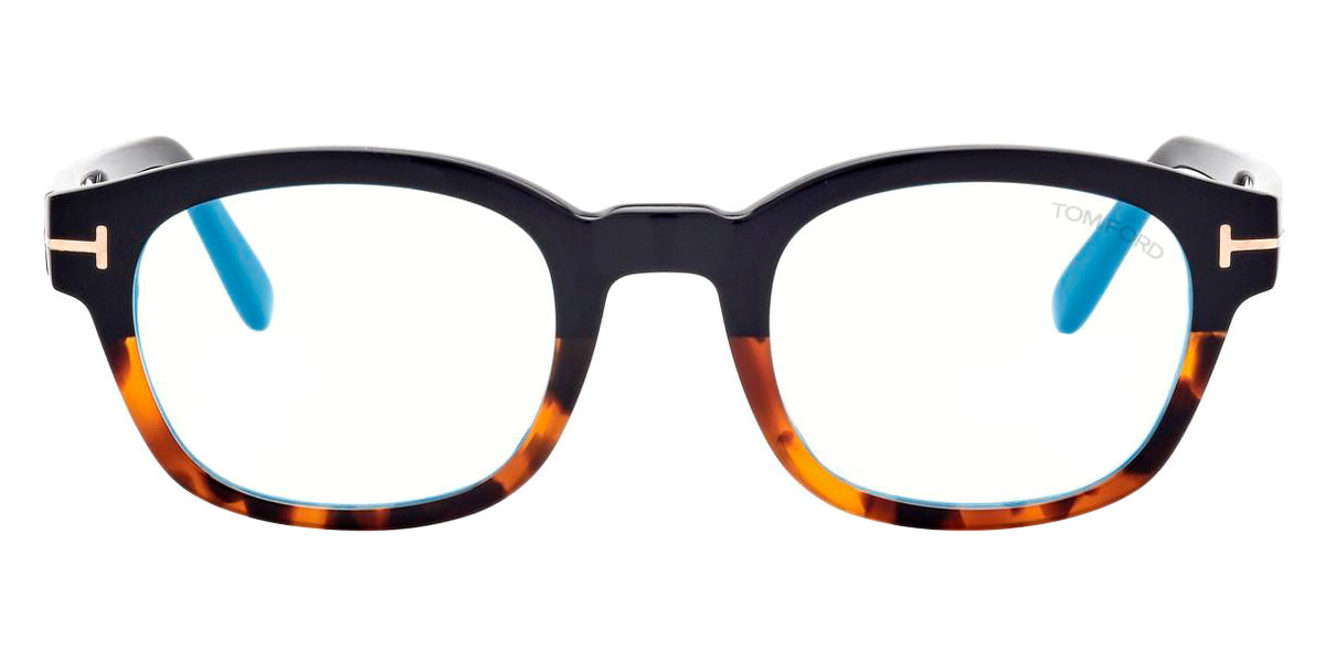 Tom Ford® FT5808-B FT5808-B 005 49 - Shiny Black & Classic Havana/T Logo Eyeglasses
