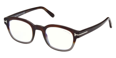 Tom Ford® FT5808-B FT5808-B 055 49 - Vintage Havana & Transparent Gray/T Logo Eyeglasses