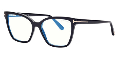 Tom Ford® FT5812-B FT5812-B 001 53 - 001 - Shiny Black, t" Logo / Blue Block Lenses" Eyeglasses