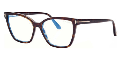 Tom Ford® FT5812-B FT5812-B 052 53 - 052 - Classic Dark Havana, t" Logo/ Blue Block Lenses" Eyeglasses