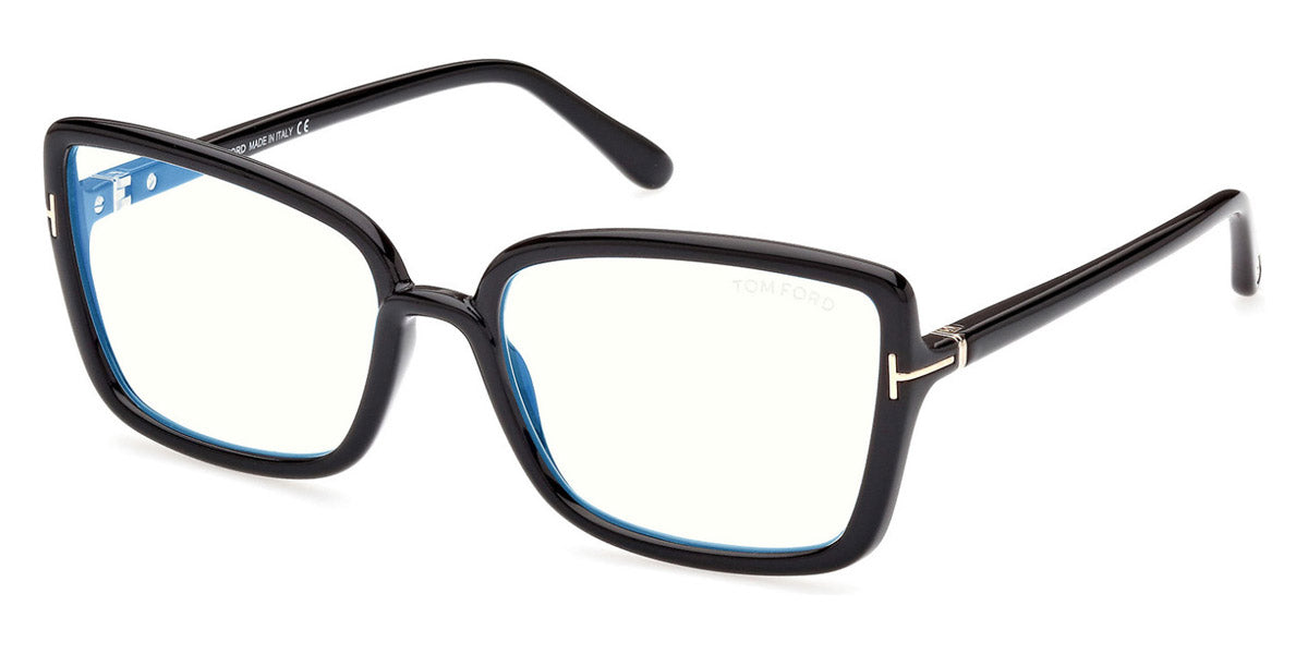 Tom Ford® FT5813-B FT5813-B 001 56 - Shiny Black/T Logo Eyeglasses