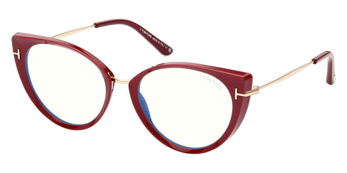 Tom Ford® FT5815-B FT5815-B 074 54 - Shiny Fuchsia/Rose Gold/T Logo/Blue Block Eyeglasses