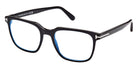 Tom Ford® FT5818-F-B FT5818-F-B 001 53 - 001 - Shiny Black  t" Logo / Blue Block Lenses" Eyeglasses