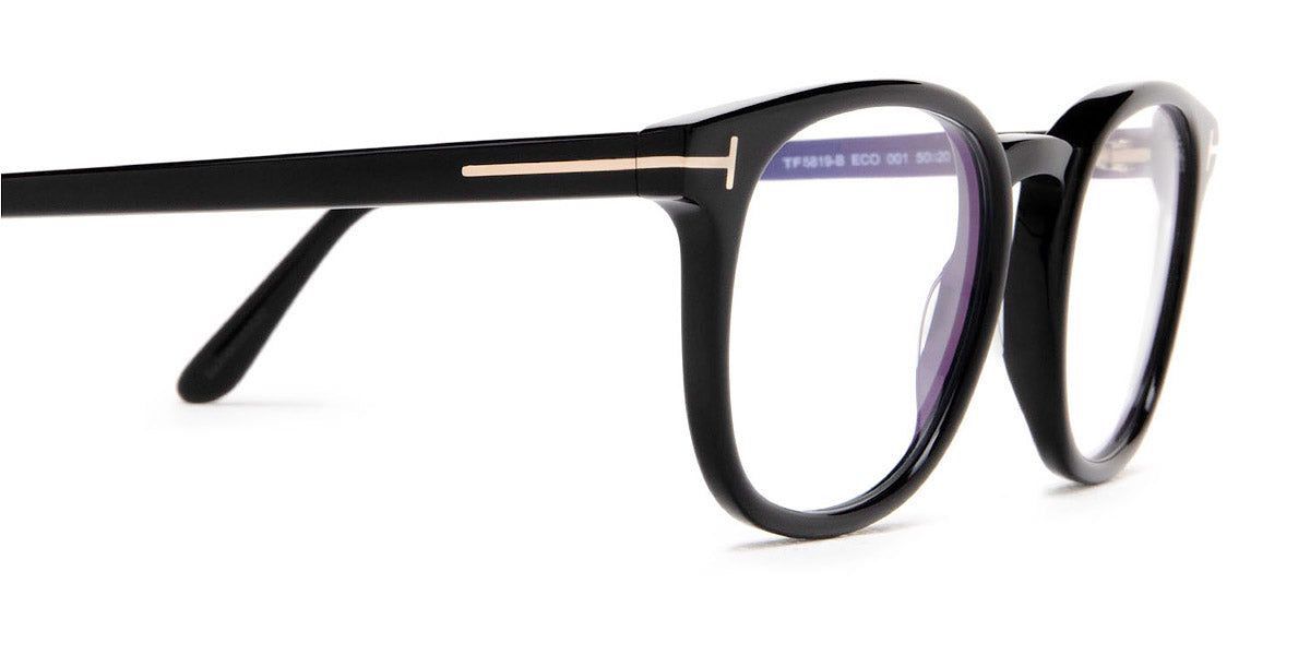 Tom Ford® FT5819-B FT5819-B 001 52 - 001 - Shiny Black, t" Logo / Blue Block Lenses" Eyeglasses