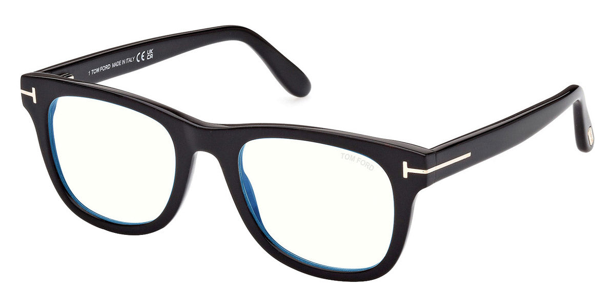 Tom Ford® FT5820-B FT5820-B 001 50 - 001 - Shiny Black, t" Logo / Blue Block Lenses" Eyeglasses
