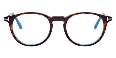 Tom Ford® FT5823-H-B FT5823-H-B 052 50 - 052 - Shiny Dark Havana / Blue Block Lenses With Sun Clip Eyeglasses