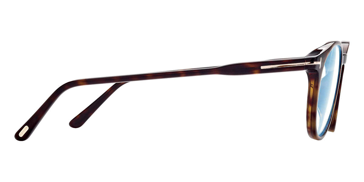 Tom Ford® FT5823-H-B FT5823-H-B 052 50 - 052 - Shiny Dark Havana / Blue Block Lenses With Sun Clip Eyeglasses