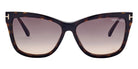 Tom Ford® FT5824-B FT5824-B 052 56 - 052 - Shiny Dark Havana / Blue Block Lenses With Sun Clip Eyeglasses