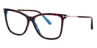 Tom Ford® FT5824-B FT5824-B 052 56 - 052 - Shiny Dark Havana / Blue Block Lenses With Sun Clip Eyeglasses