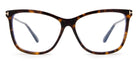 Tom Ford® FT5824-B FT5824-B 052 56 - 052 - Shiny Dark Havana / Blue Block Lenses With Sun Clip Eyeglasses
