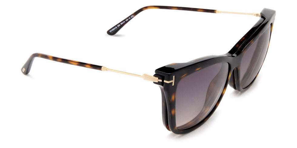 Tom Ford® FT5824-B FT5824-B 052 56 - 052 - Shiny Dark Havana / Blue Block Lenses With Sun Clip Eyeglasses