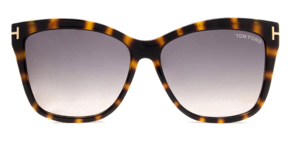 Tom Ford® FT5824-B FT5824-B 052 56 - 052 - Shiny Dark Havana / Blue Block Lenses With Sun Clip Eyeglasses