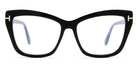 Tom Ford® FT5826-B FT5826-B 001 55 - 001 - Shiny Black, t" Logo / Blue Block Lenses" Eyeglasses