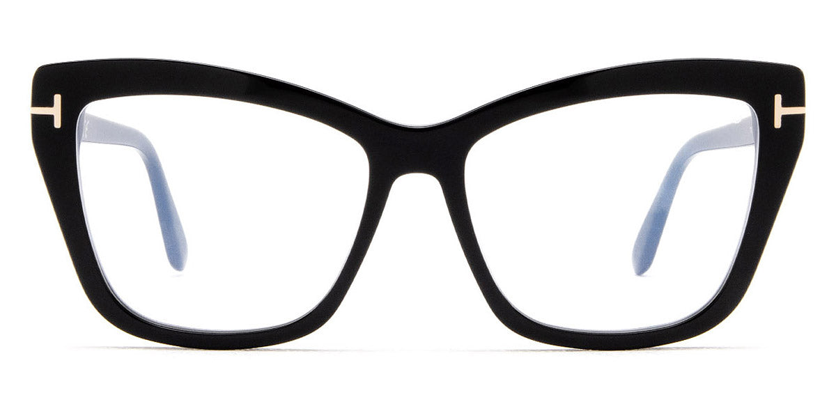 Tom Ford® FT5826-B FT5826-B 001 55 - 001 - Shiny Black, t" Logo / Blue Block Lenses" Eyeglasses