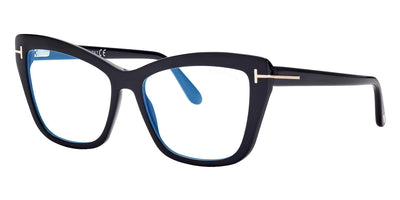 Tom Ford® FT5826-B FT5826-B 001 55 - 001 - Shiny Black, t" Logo / Blue Block Lenses" Eyeglasses