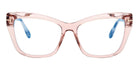 Tom Ford® FT5826-B FT5826-B 072 55 - 072 - Shiny Transparent Rose, Rose Havana, t" Logo / Blue Block Lenses" Eyeglasses