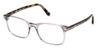 Tom Ford® FT5831-F-B FT5831-F-B 020 55 - 020 - Shiny Transparent Grey, t" Logo / Blue Block Lenses" Eyeglasses