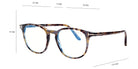 Tom Ford® FT5832-B FT5832-B 055 50 - 055 - Shiny Coloured Havana, t" Logo / Blue Block Lenses" Eyeglasses