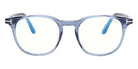 Tom Ford® FT5832-B FT5832-B 090 50 - 090 - Shiny Transparent Blue, t" Logo / Blue Block Lenses" Eyeglasses