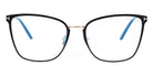 Tom Ford® FT5839-B FT5839-B 001 56 - 001 - Shiny Black, t" Logo / Blue Block Lenses" Eyeglasses