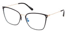 Tom Ford® FT5839-B FT5839-B 001 56 - 001 - Shiny Black, t" Logo / Blue Block Lenses" Eyeglasses