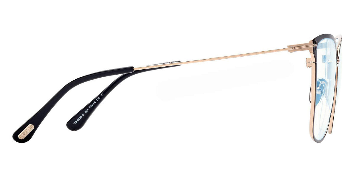 Tom Ford® FT5839-B FT5839-B 001 56 - 001 - Shiny Black, t" Logo / Blue Block Lenses" Eyeglasses