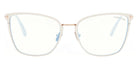 Tom Ford® FT5839-B FT5839-B 025 56 - 025 - Shiny Ivory, t" Logo / Blue Block Lenses" Eyeglasses