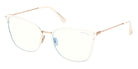 Tom Ford® FT5839-B FT5839-B 025 56 - 025 - Shiny Ivory, t" Logo / Blue Block Lenses" Eyeglasses