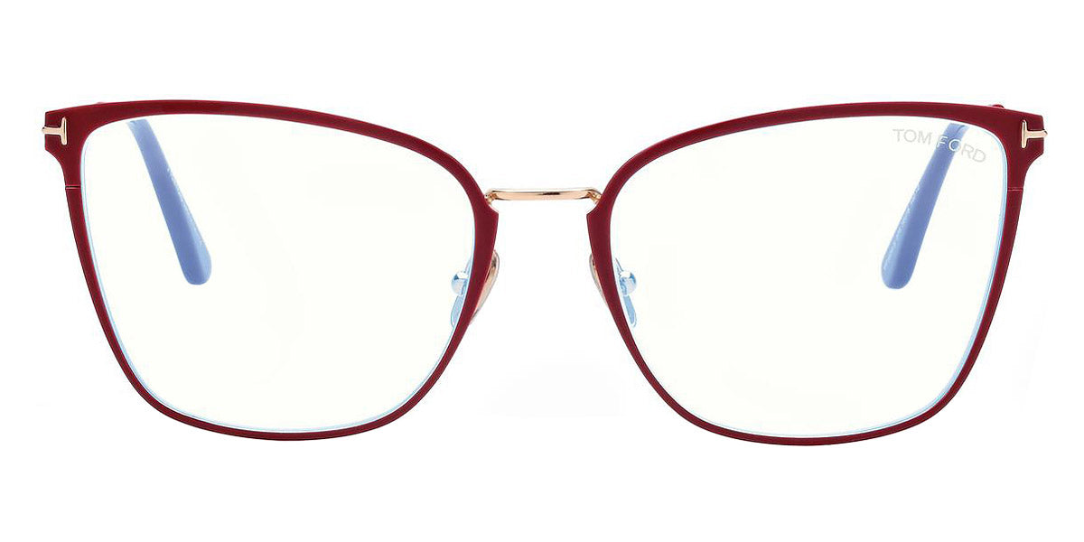 Tom Ford® FT5839-B FT5839-B 075 56 - 075 - Shiny Fuchsia, t" Logo / Blue Block Lenses" Eyeglasses