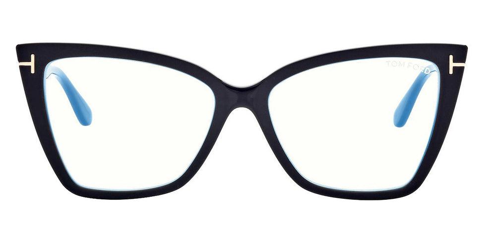 Tom Ford® FT5844-B FT5844-B 005 55 - 005 - Matte Black, t" Logo / Blue Block Lenses" Eyeglasses