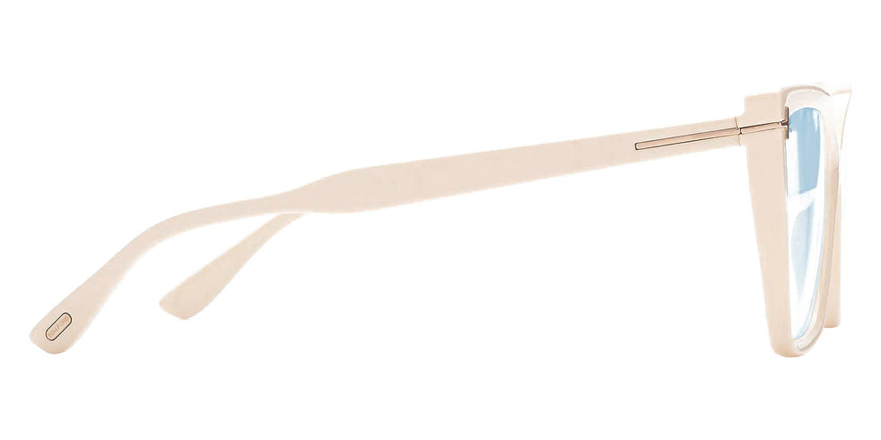 Tom Ford® FT5844-B FT5844-B 025 55 - 025 - Shiny Ivory, t" Logo / Blue Block Lenses" Eyeglasses